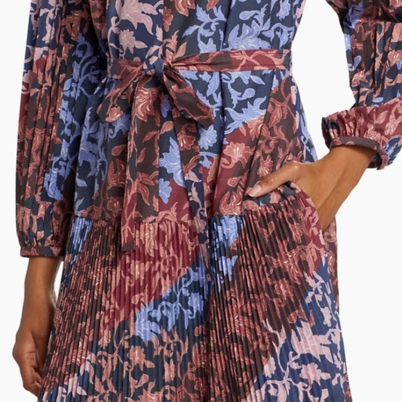 Derek Lam 10 Crosby  Ferris Pleated Midi-Dress Sz 10 MSRP $595 NWT - Picture 5 of 11